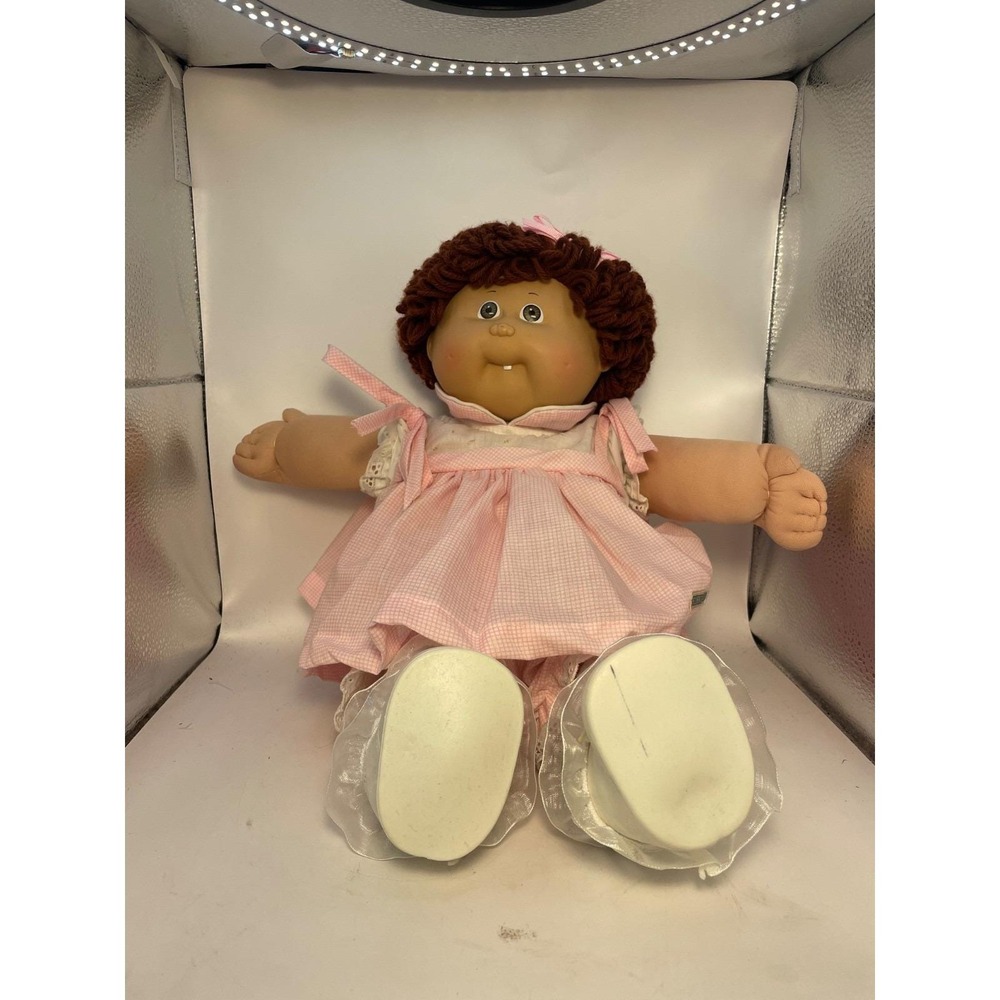 Vintage 1978-1982 Cabbage Patch Kids Doll clothing Brown Hair one tooth dimples
